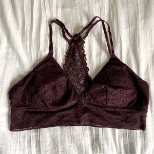 Aerie Cranberry Lace Bralette